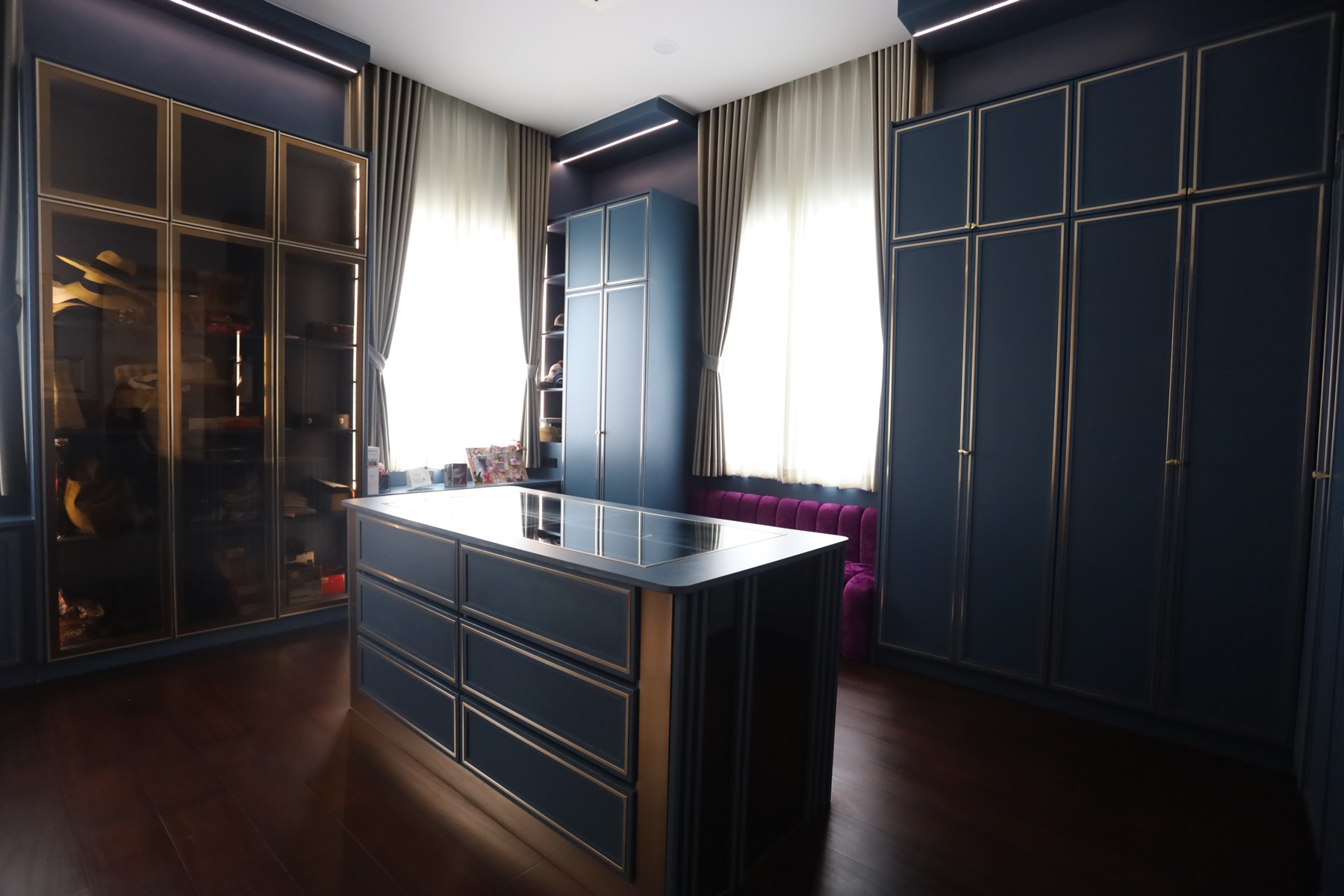 The 30-square-meter walk-in closet off the master suite